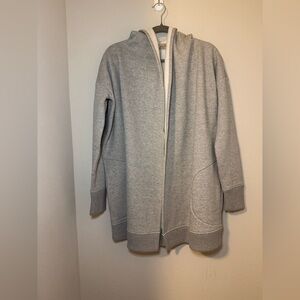 Athleta Prajna Light Gray Fleece Jacket Hoodie